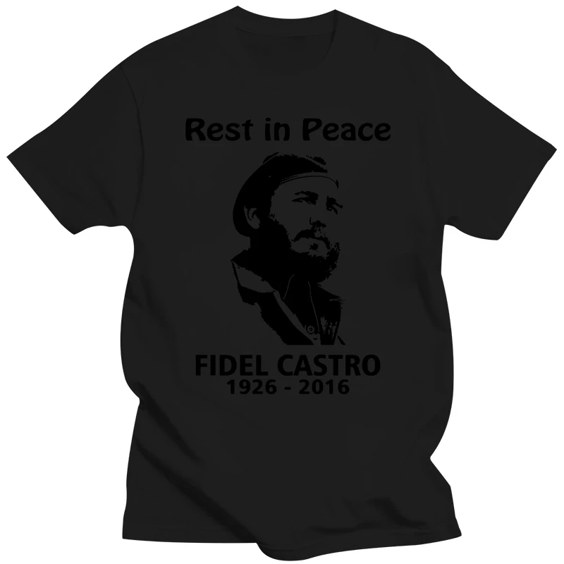 Rip Fidel Castro T-Shirt For Men Round Collar Printed Fashion Tshirt Sunlight Hombre Big Size Xxxl Slogan Top Quality