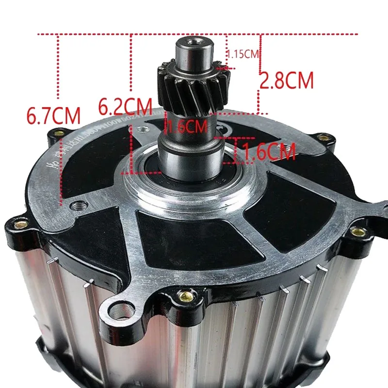 محرك دراجة ثلاثية العجلات كهربائي عالي الطاقة محرك تفاضلي مجموعة محرك ثلاثية العجلات 48 فولت محرك مغناطيسي دائم