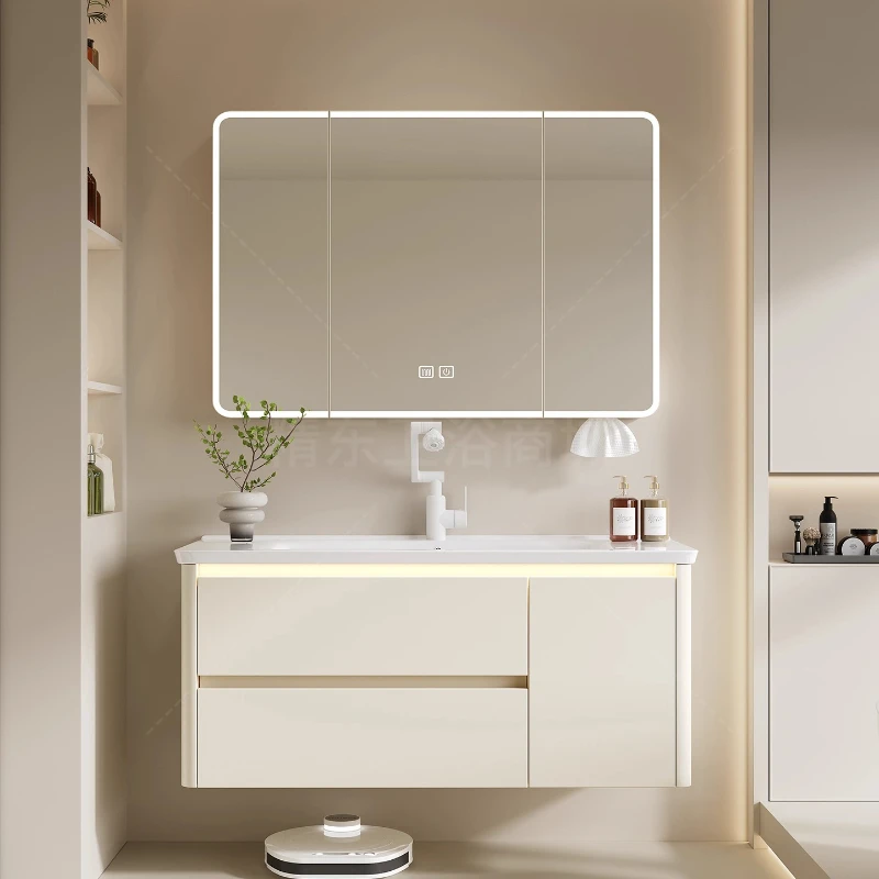 

Modern Drawer Bathroom Cabinet Integrated Luxury Smart Mirror Bathroom Cabinet Minimalist Vanity Mobile Bagno House Accessories