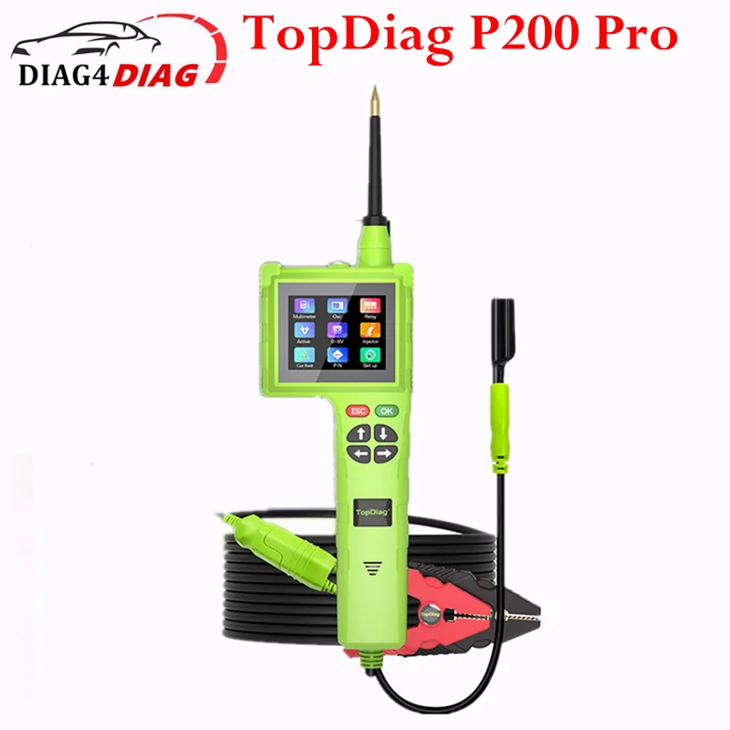 

TopDiag P200 Pro Automotive Circuit Tester 12V 24V Power Circuit Probe Kit Car Voltage Resistance Relay Tester Diagnostic Tool