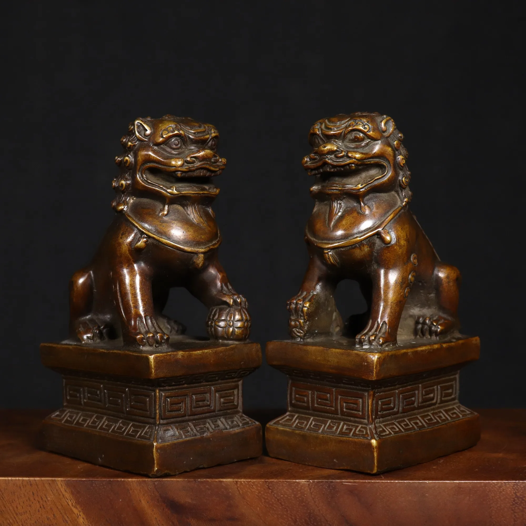 statue-de-lion-antique-en-bronze-paire-d'ornements-decoratifs-pour-salon-bureau-a-domicile-mascotte-de-bureau-artisanat-decoratif
