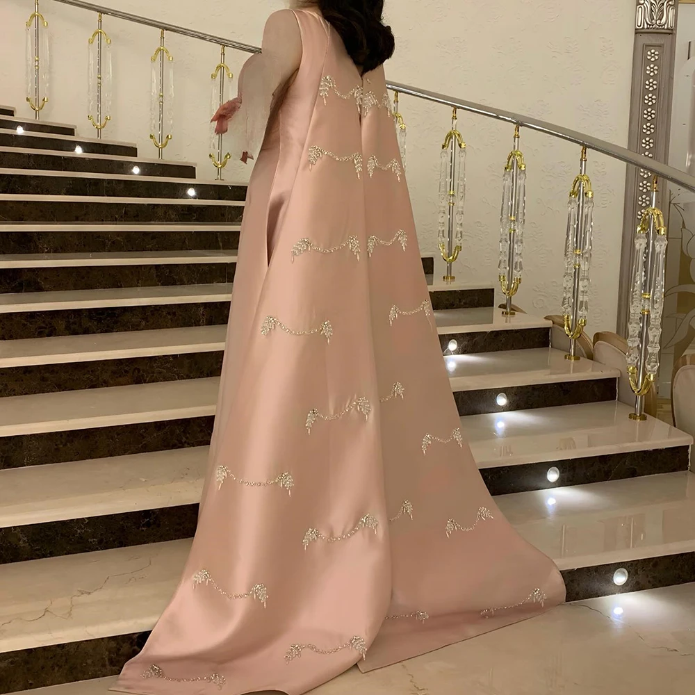 

Вечерние платья русалки по индивидуальному заказу, длиной до пола, с круглым вырезом, без рукавов, платье для выпускного вечера, модное простое драпированное вечернее платье с кристаллами и бисером