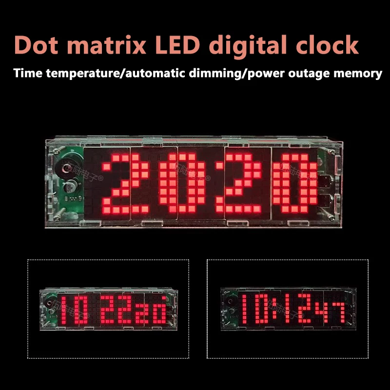 

57 Dot Matrix Clock DIY Electronic Kit LED Clock Single Chip Digital Clock Self Welding and Soldering Spare Parts