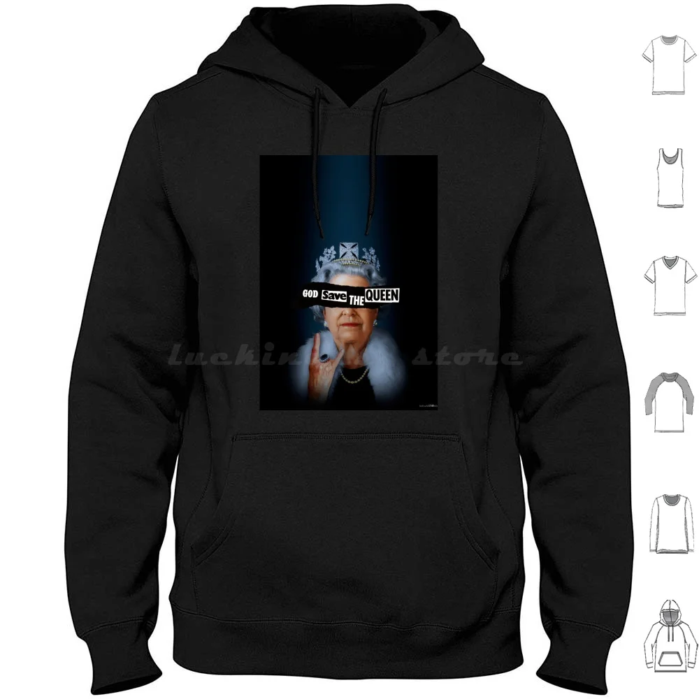 

God Save The Queen ( Elisabeth Ii Fanart Mkii ) Hoodie cotton Long Sleeve Elizabeth Second Elizabeth Ii United Kingdom Windsor