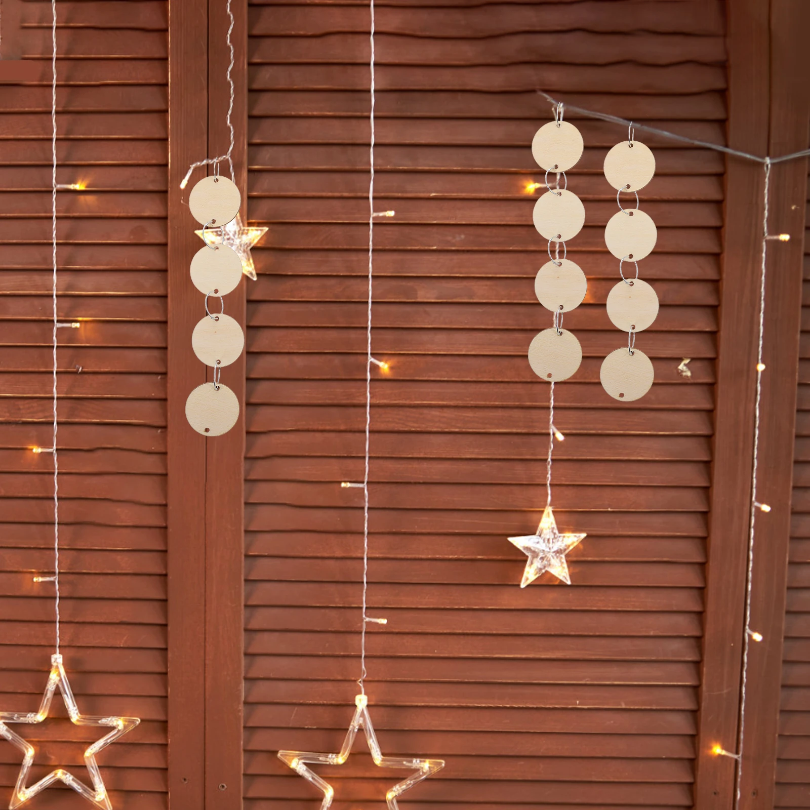 

100Pcs Wooden Calendar Tags Blank Round Wood Chips for Reminder Record with Iron Rings Art Craft Decoration Family Wedding Gift