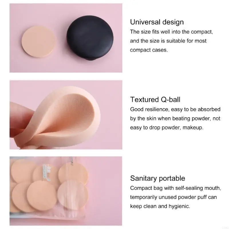 G99E 12pcs Face Powder Puff Foam Makeup Puff Sponges Face Cleansing Pads for Women