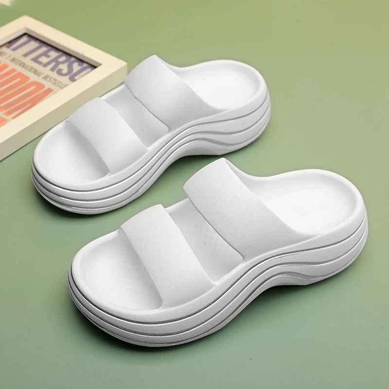 2022 New Slippers Female Summer Home Indoor Slippers Slides Non-Slip Bathroom Slippers Outdoor Beach Sandals Platform Comfy Shoe