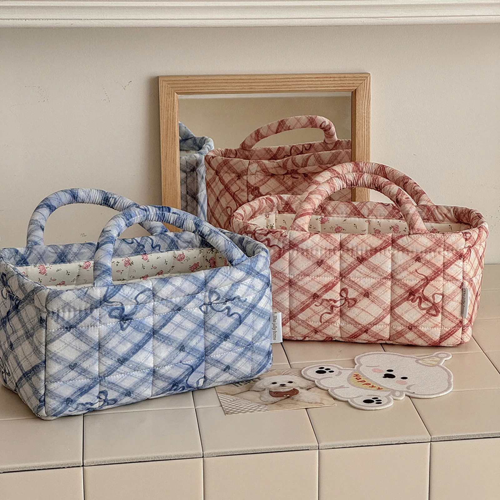 Cotton Boho Tote Organizer with Handles Laundry Hamper Large Capacity Laundry Basket for Picnic Shopping Travel Car Bedroom