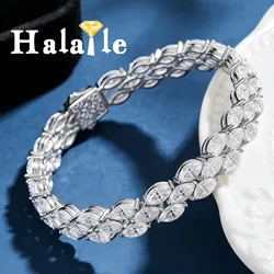 【Clearance Sale】Halaile 0.3CT Full Moissanite S925 Sterling Silver Bracelet Luxury Fine Jewelry Trendy Sparkly Gift for Wome