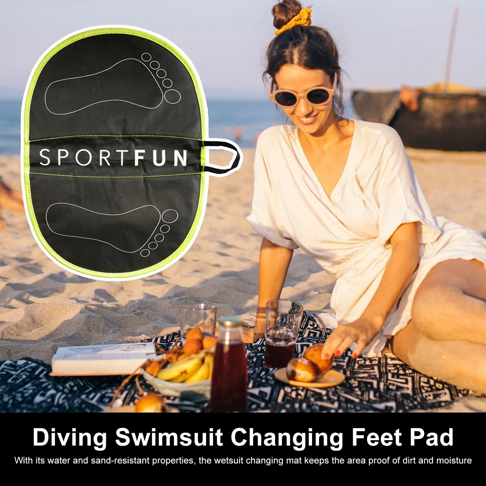 حقيبة سجادة لتغيير بذلة، ملحقات غوص مقاومة للماء، حقيبة بذلة مقاومة للماء وحصيرة لحمام السباحة الاحترافي والشاطئ