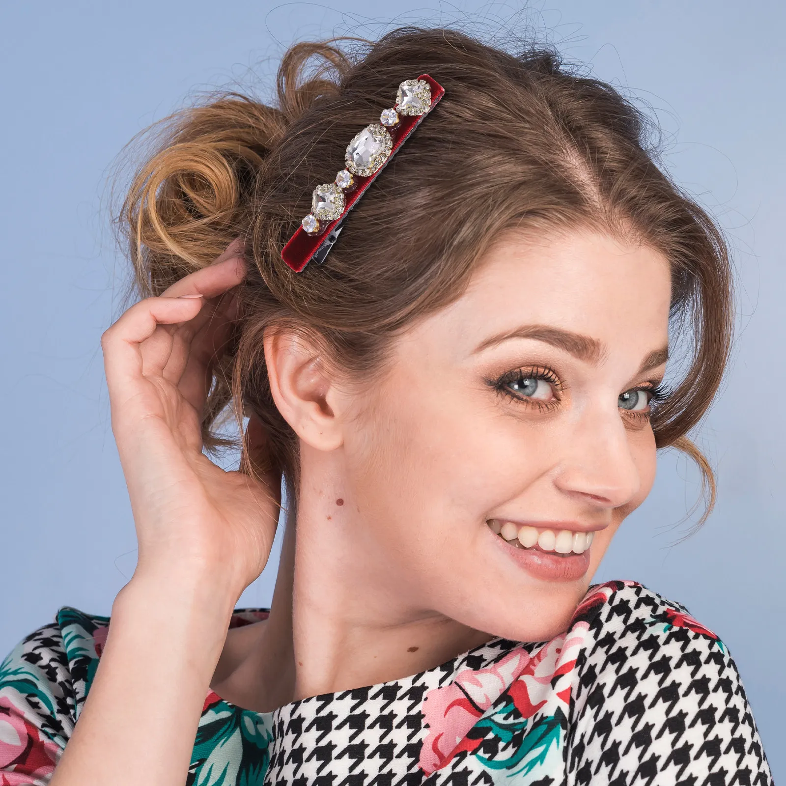 

Rhinestone Vintage Hair Clip Duckbilled Small Hair Clip for Women and Girls Delicate Design Fading Resistant Styling Accessory