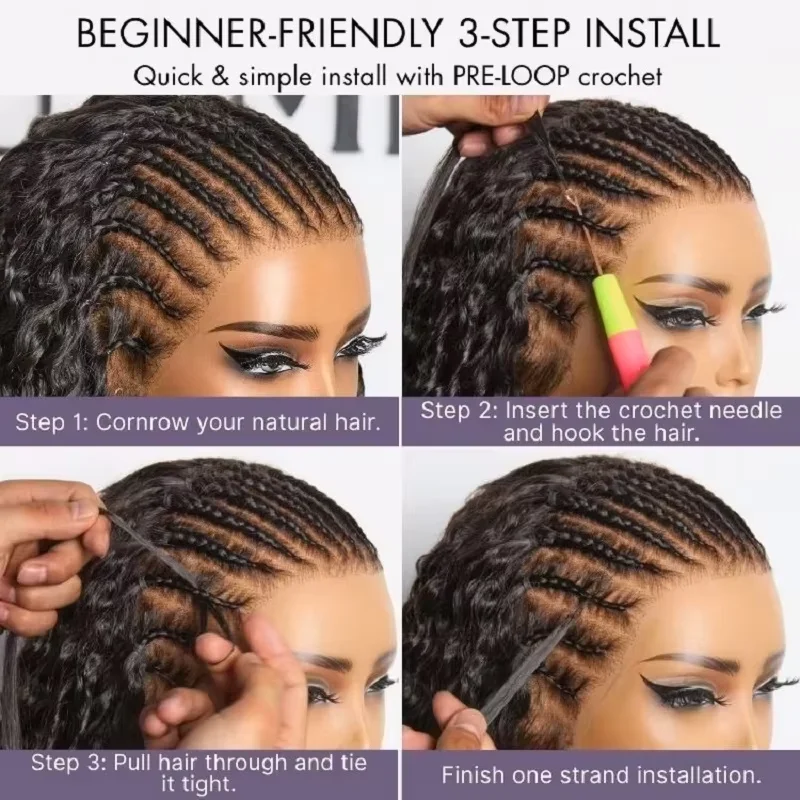 Extensões de Cabelo Humano 100% Pré-Separadas Sem Nós, Cabelo Virgem Indiano Ondulado, Pacotes de Cabelo com Efeito Pluma, Trança Boho Twist