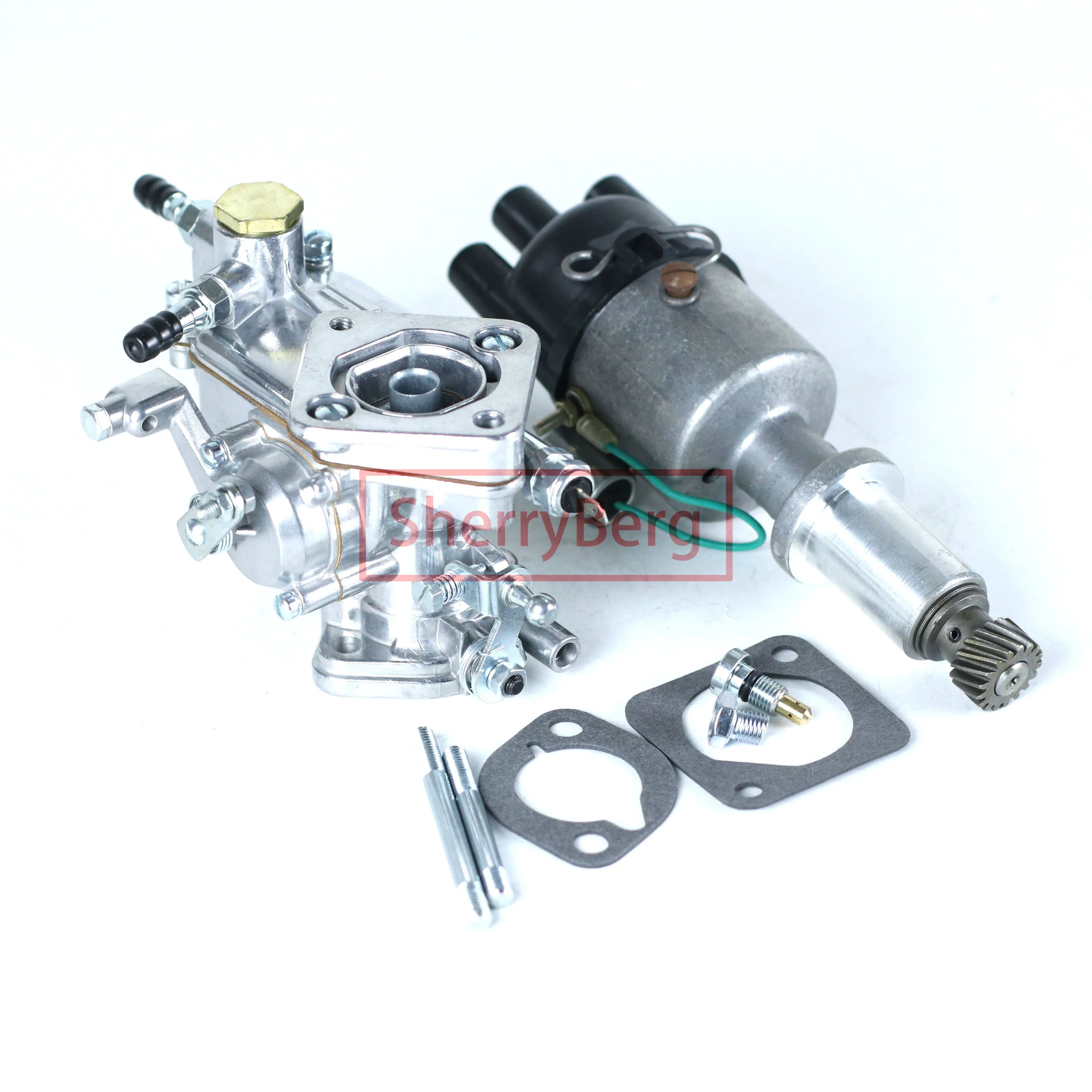SherryBerg Carburetor Carb + Point Distributor For Fiat 500 126 REP for WEBER TYPE 28 IMB 5/250 652CC 4381128 126P 28IMD 5/250