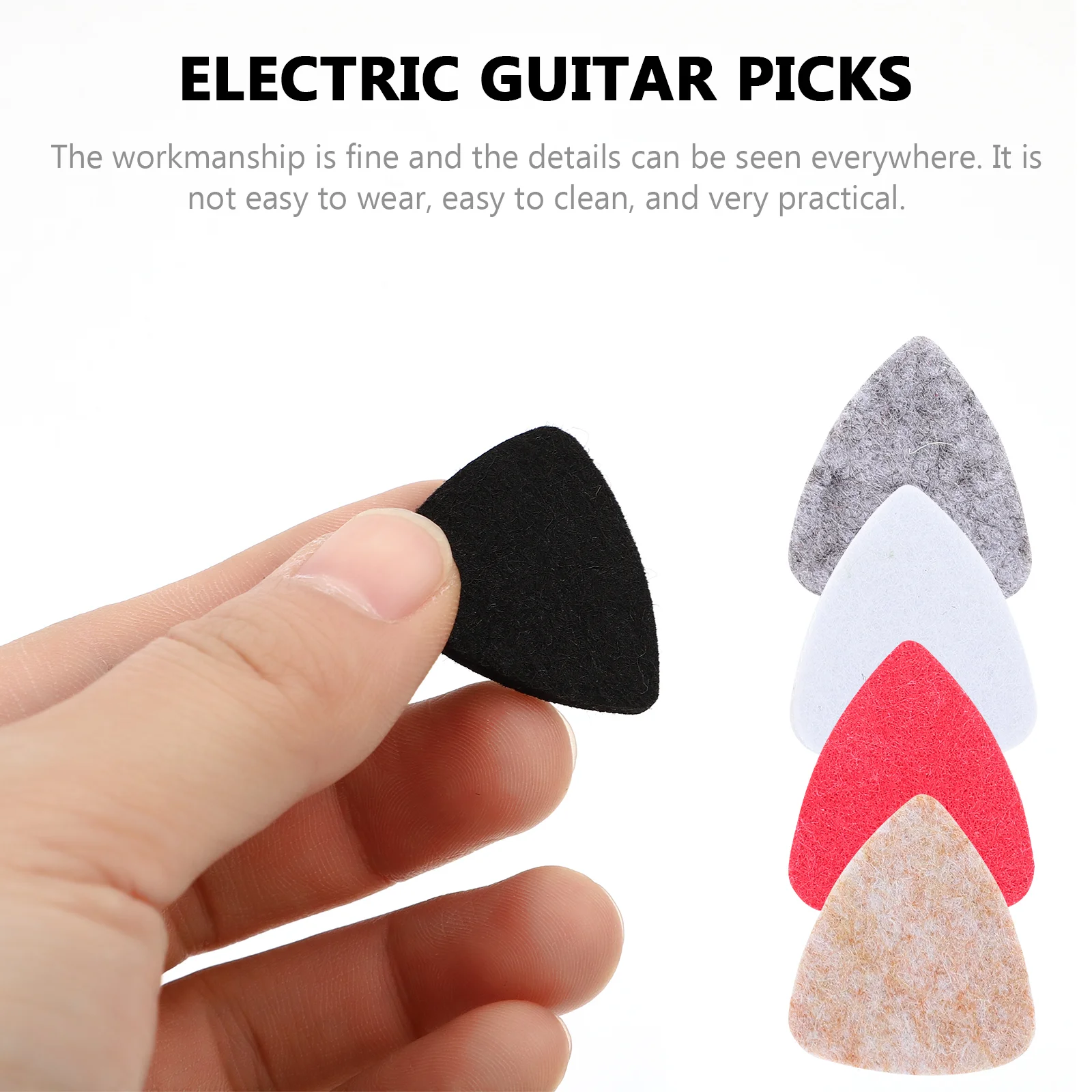 20 Pcs Guitar Felt Picks for Acoustic Ukulele Replacement Parts Bass Plectrum Triangle Electric