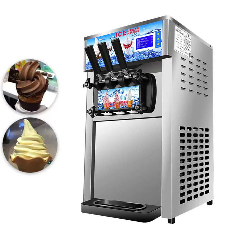 Summer Hot selling Three-color Soft Ice Cream Machine Desktop Commercial Ice Cream Making Machine Vending Machine