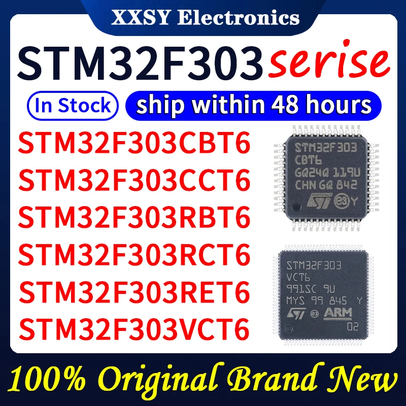 Stm32f303cbt6 stm32f303cct6 stm32f303rbt6 stm32f303rct6 stm32f303ret6 stm32f303vct6 stm32f303vet6 hohe qualität 100% original neu