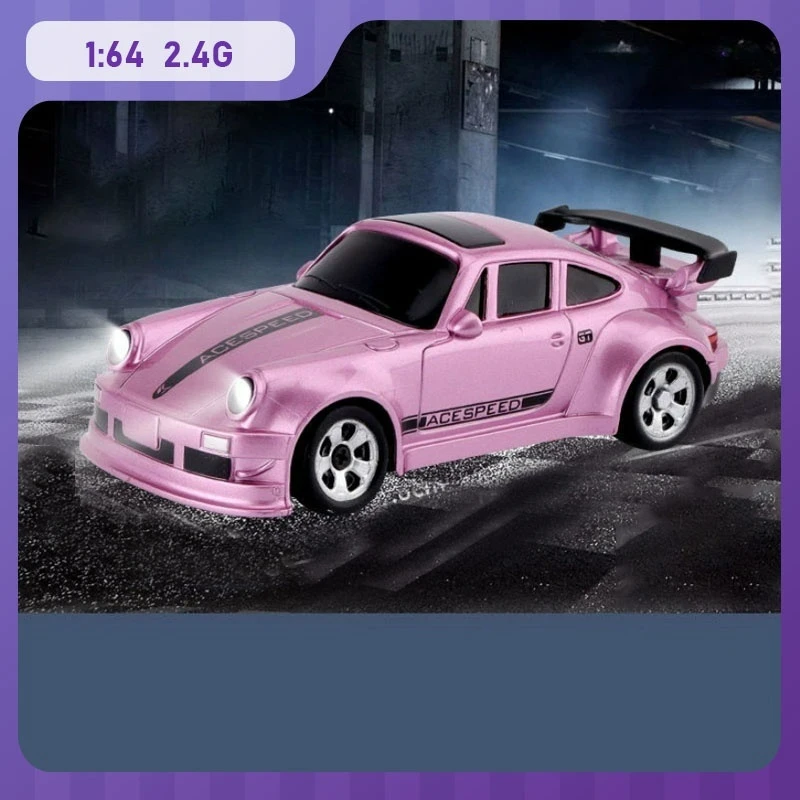 

1/64 RC cars 2.4G four-wheel drive high-speed drift cars Desktop Mini LED light remote control model vehicle Boys' toy car gift