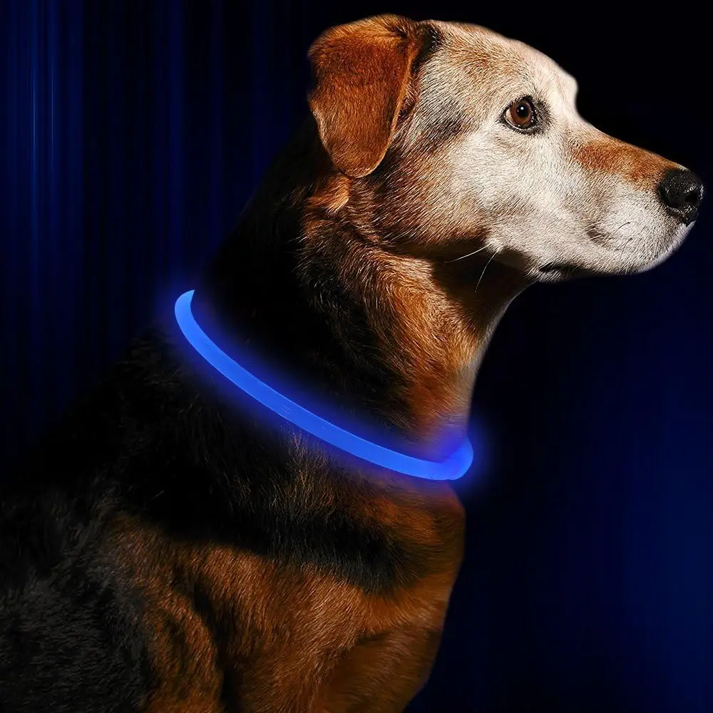 Led Dog Collar USB Rechargeable Flash Dog Necklace Light Pet Safety Collar Makes Your Beloved Dogs Be Seen at Night for Dogs