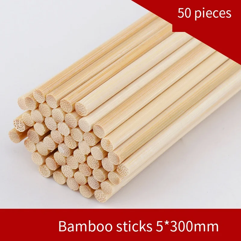 DIY Craft Bamboo Sticks Set - Round Thin Bamboo Rods for Architectural Models Flower Making Decoration Supplies
