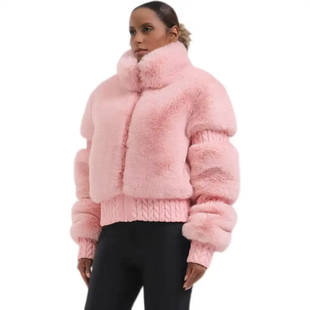 GSOU SNOW Women Ski Jacket Snowboard Faux Fur Slim ski coat Insulated Windproof Outdoor Winter Thick and warm Keep warm -30