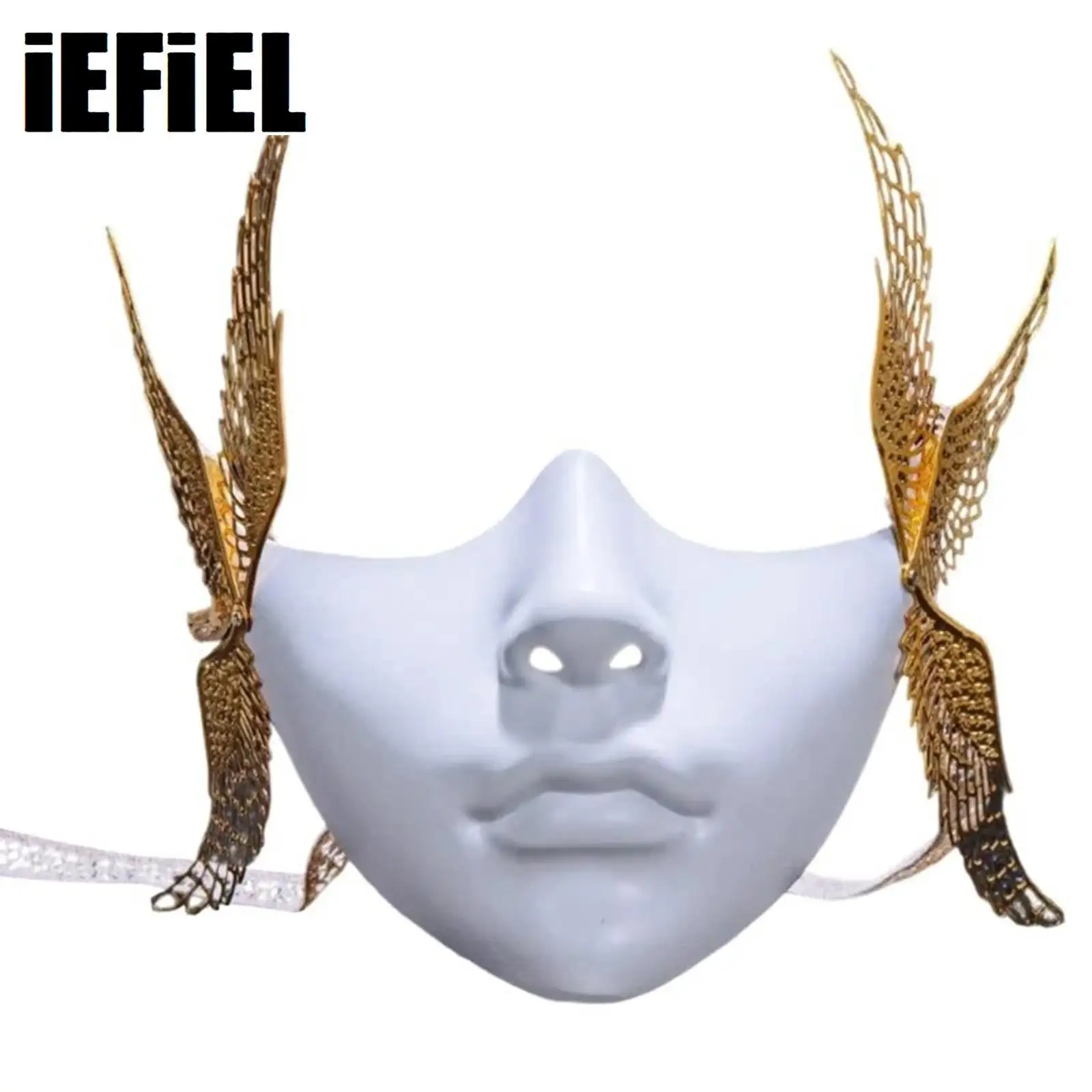 

Lower-face Beauty Mask Cyber Punk Half Face Robot Face Accessories for Men Women Halloween Party Costumes Accessories