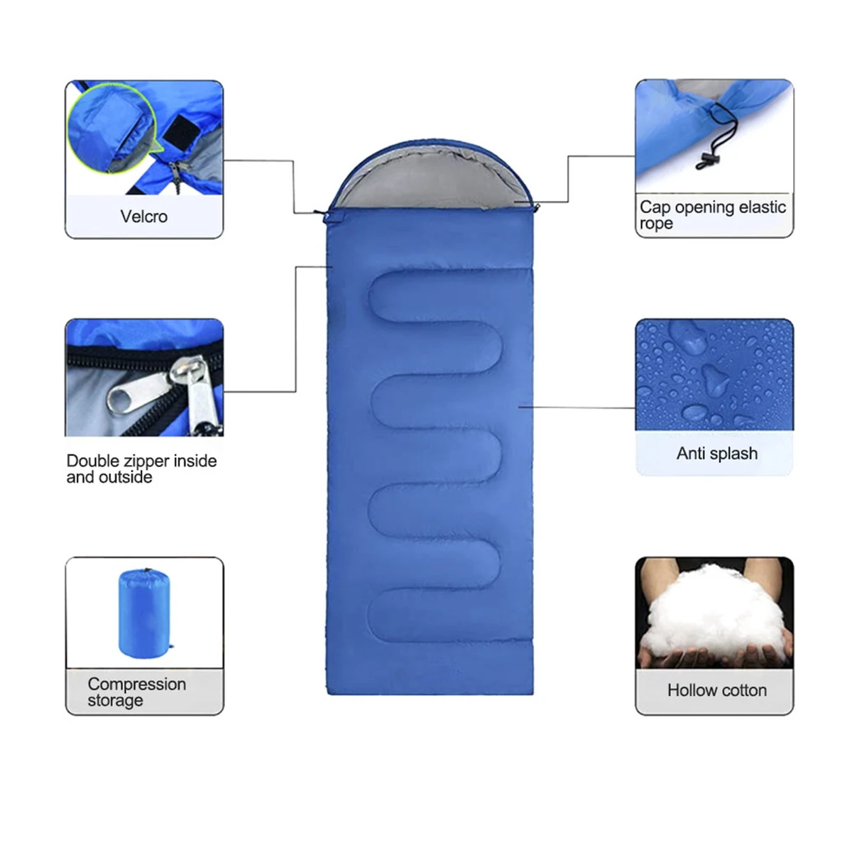 L71A Camping Sleeping Bag Ultralight Waterproof 4 Season Warm Backpacking Sleeping Bag For Outdoor Traveling Hiking