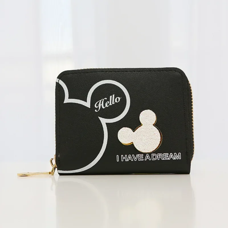 Disney Ladies Clutch Mickey Mouse Cartoon Long Zipper PU Wallet Fashion Minnie Coin Purse Anime Wallet Card Holder Gift ForGirls