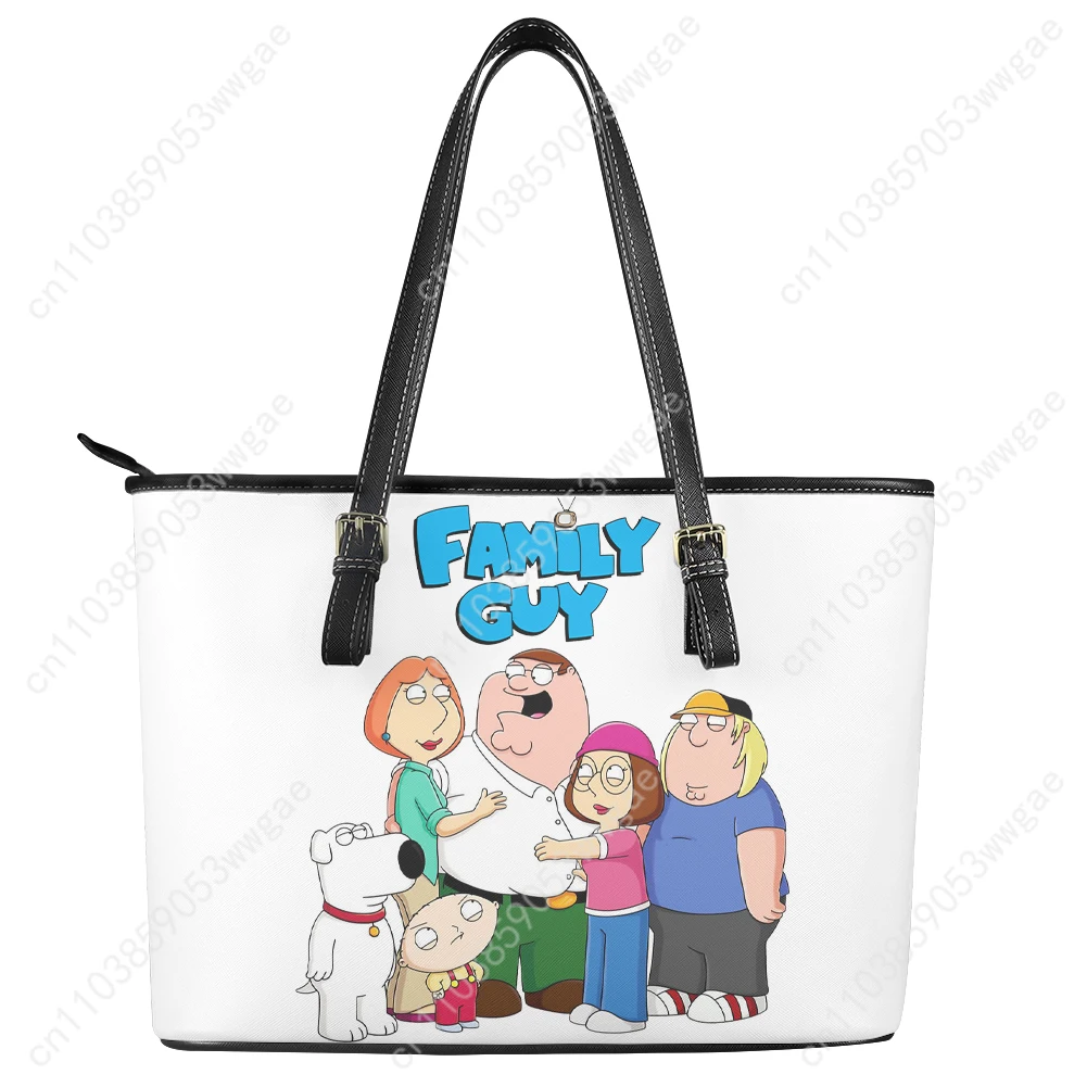 Family Guy Handbag Womens Man Vintage Personalized Tote Bag Shoulder Bag Business Leather Purse Travel Anime Customized Bag Gift