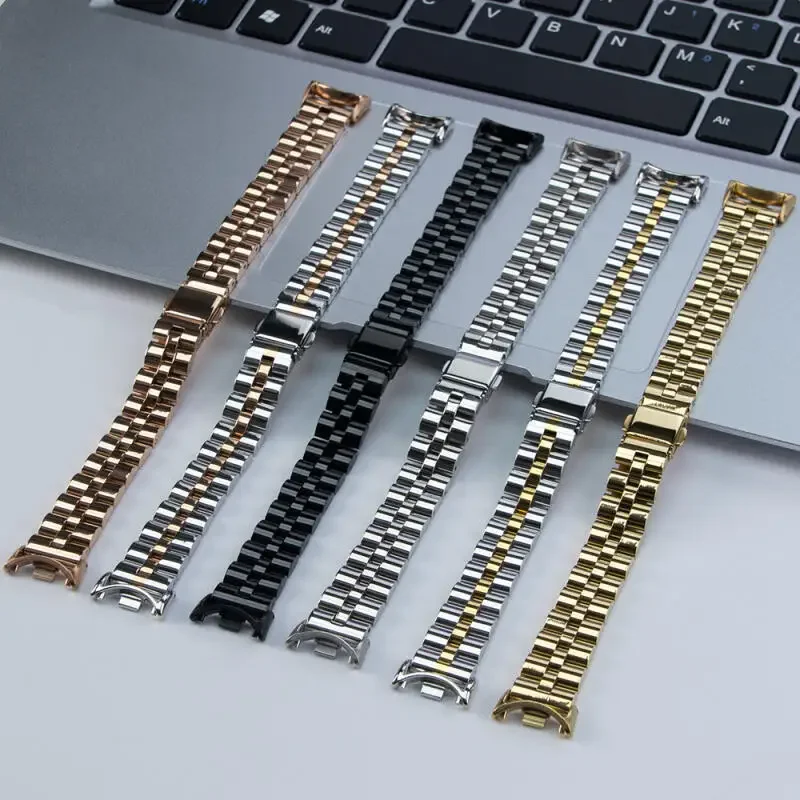 Pasek ze stali nierdzewnej do Xiaomi Mi Band 10 Metalowa składana klamra Wymienna bransoletka do Mi Band 9/8 Akcesoria do pasków do zegarków