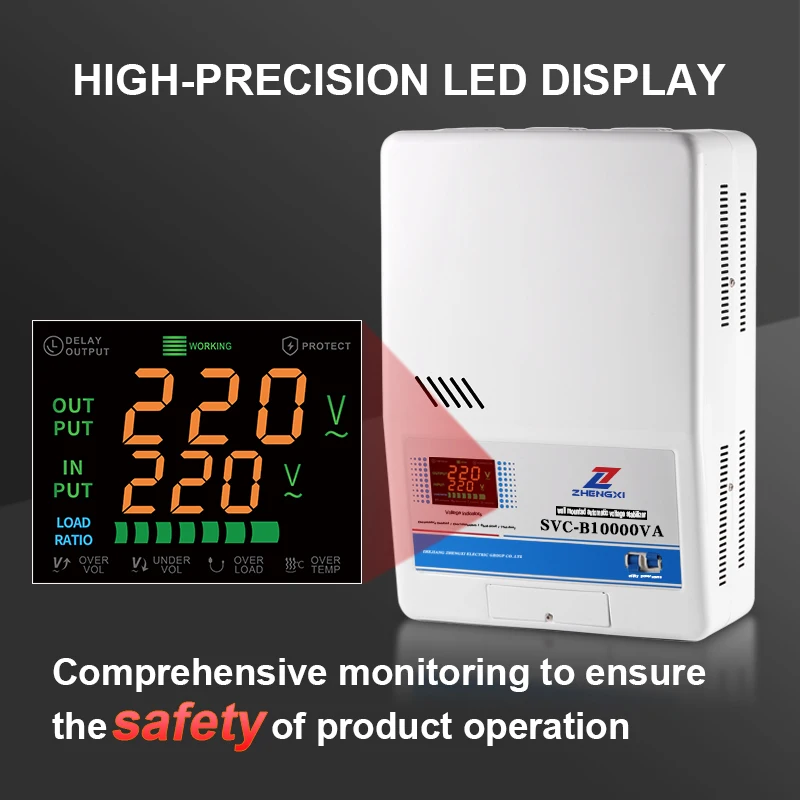 Digital Displays SVC Wall-Mounted Automatic Voltage Regulator Stabilizer 5kva 10kva 12kva 220V Single Phase Ac 5kva Stabilizer view 4