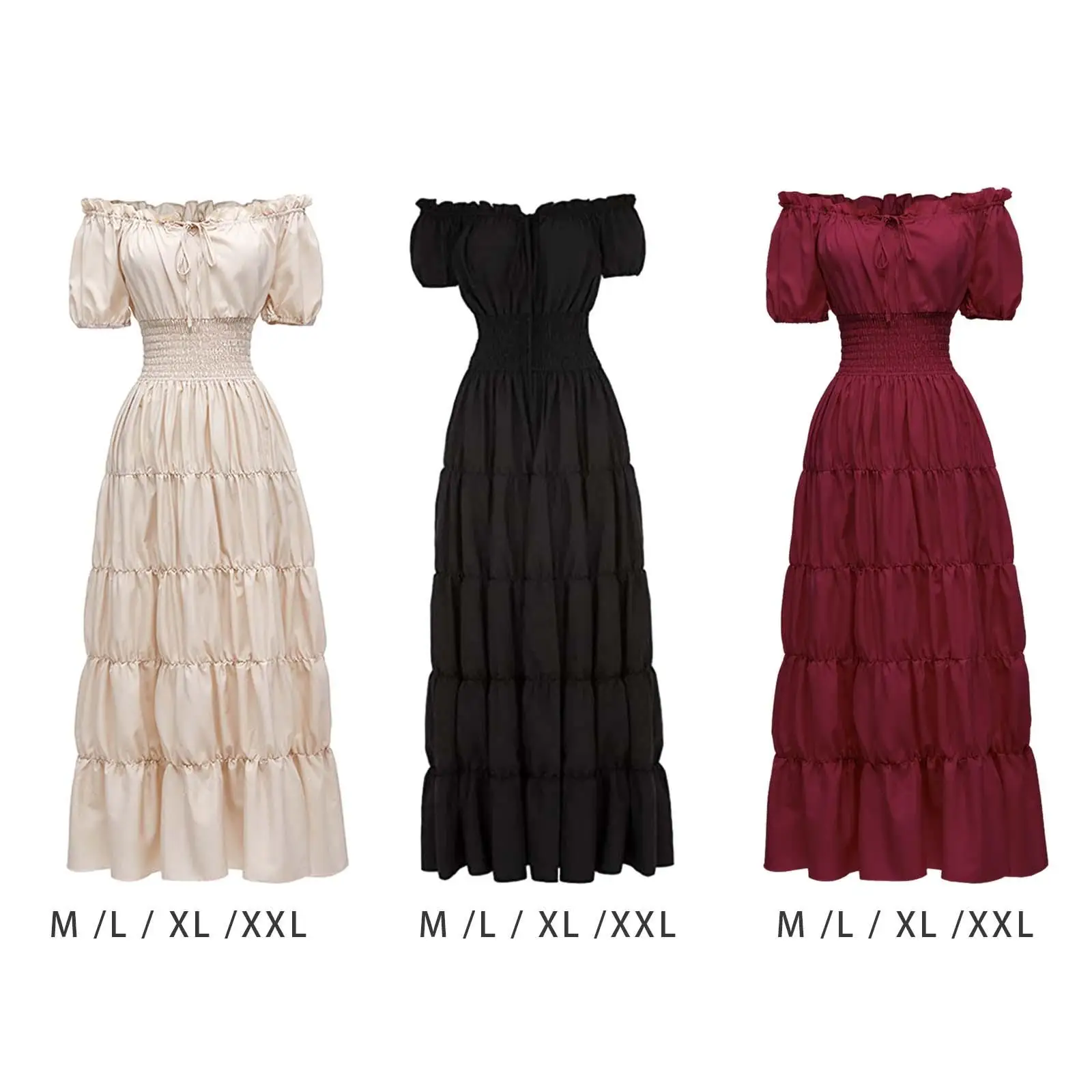 

Средневековая сорочка, украшение, длинная косплей, полиэстеровая форма, винтажная сценическая одежда для ролевых игр, платье для взрослых