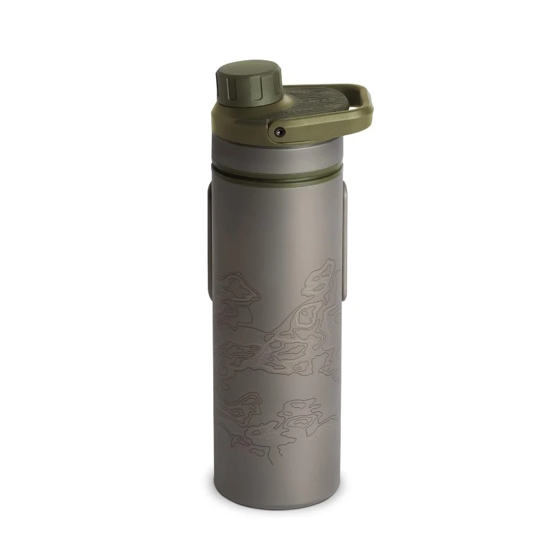 UltraPress Titanium 16.9 oz Water Purifier & Bottle for Hiking, Backpacking, Survival, Bushcraft, Travel  home.