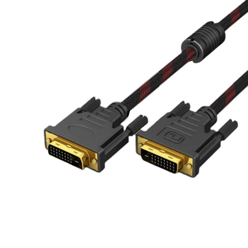 DVI to DVI Male Adapter Conversion HD Cable 24+1 Red Black DVI High-definition Video Connection Cable Computer Graphics Card 3.5