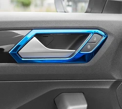Inner Side Car Door Handle Pull Bowl Cover Trim SUS 4PCS For VW Volkswagen T-Roc T Roc 2018- 2022 Interior Accessories