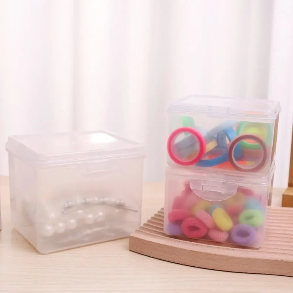 1Pcs with Lid Storage Box Rectangular Shape Plastic Storage Case Clear Multi-purpose Small Thing Container