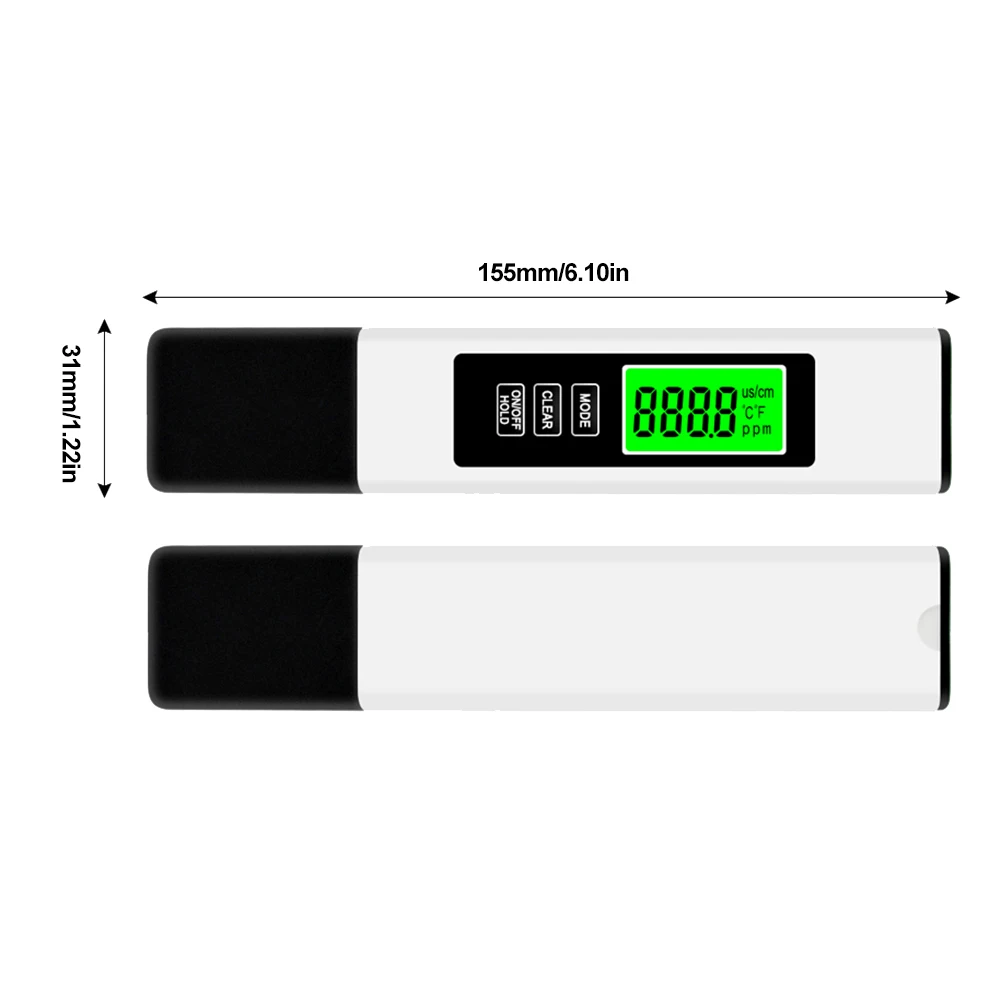 4 in 1 Digital Water Tester TDS EC & Temperature(°C °F) Meter Backlit LCD Display for RO-RODI System Drinking Water Aquariums