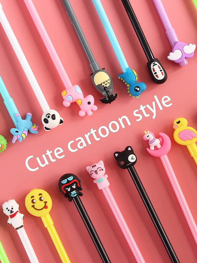 20ชิ้น/เซ็ตน่ารักปากกาหมึกเจล Kawaii สุ่มรูปแบบยูนิคอร์น Pony 0.5M สีดำเจลปากกาเจลโรงเรียนเครื่องเขียน Office ซัพพลายเออร์เด็กของขวัญ