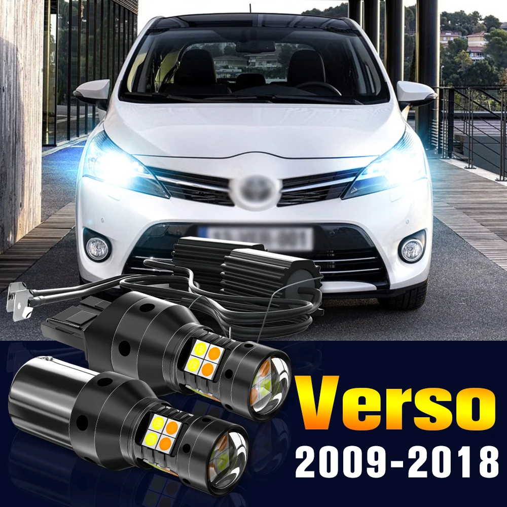 

2pcs LED Dual Mode Turn Signal+Daytime Running Light DRL Lamp For Toyota Verso Verso-S 2009-2018 2010 2011 2014 Accessories