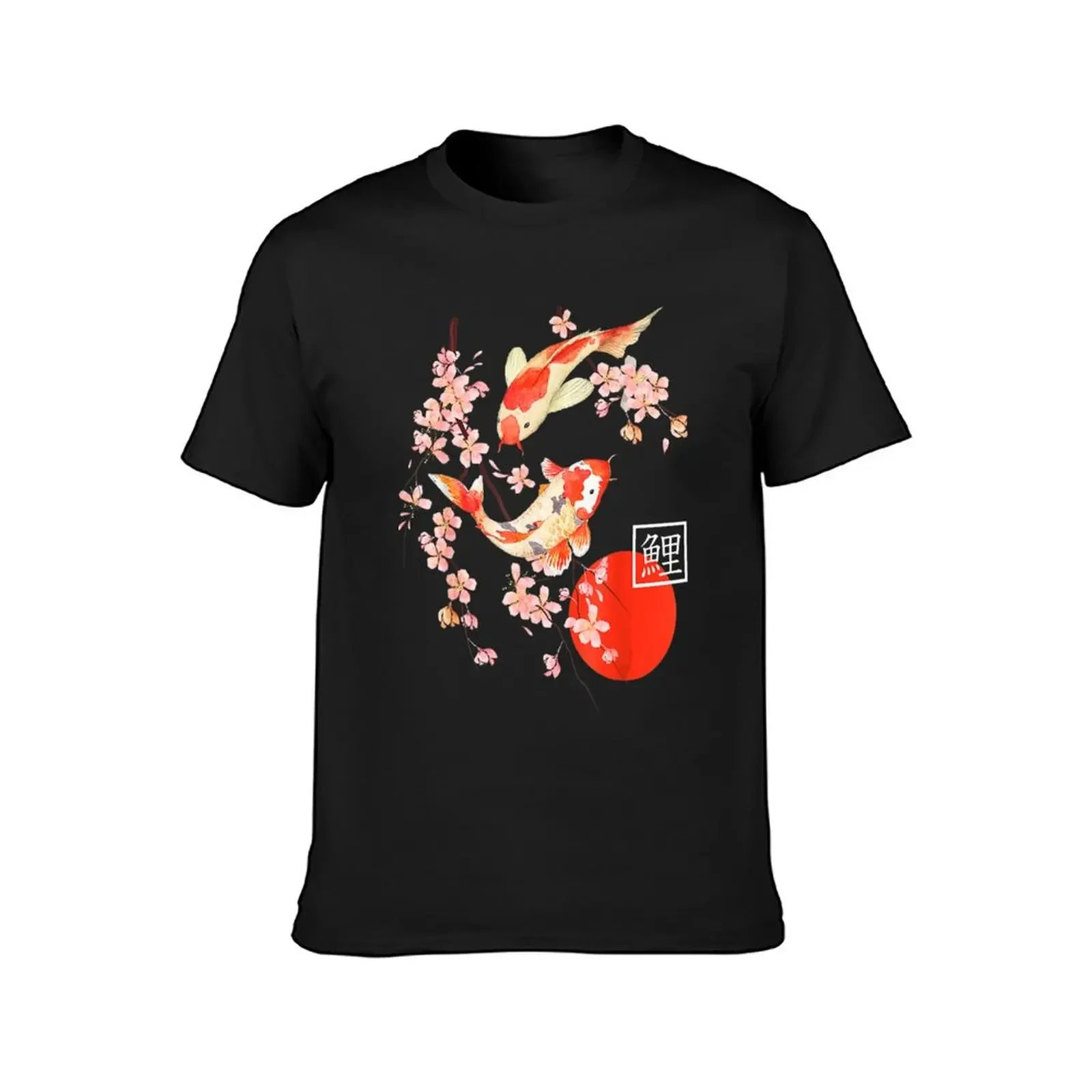 Cherry Blossom Koi Carp Fish Japanese Sakura T-Shirt shirts graphic tees graphics tees quick-drying mens t shirt graphic