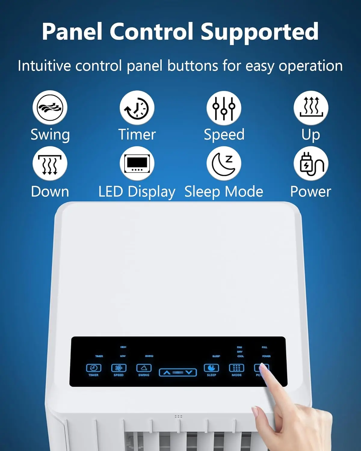 Aire acondicionado portátil de verano, 8000BTU (ashae), portátil, Ca con deshumidificación y función de ventilador, Control remoto