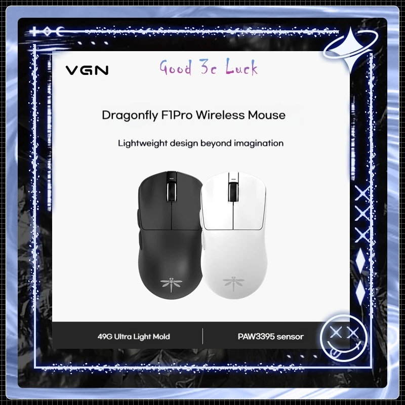 Vgn Dragonfly F1 Pro Wireless Mouse Paw3395 Sensor Low Latency Lightweight Ergonomic Design Office Laptop Gaming Gamer Pc Gaming