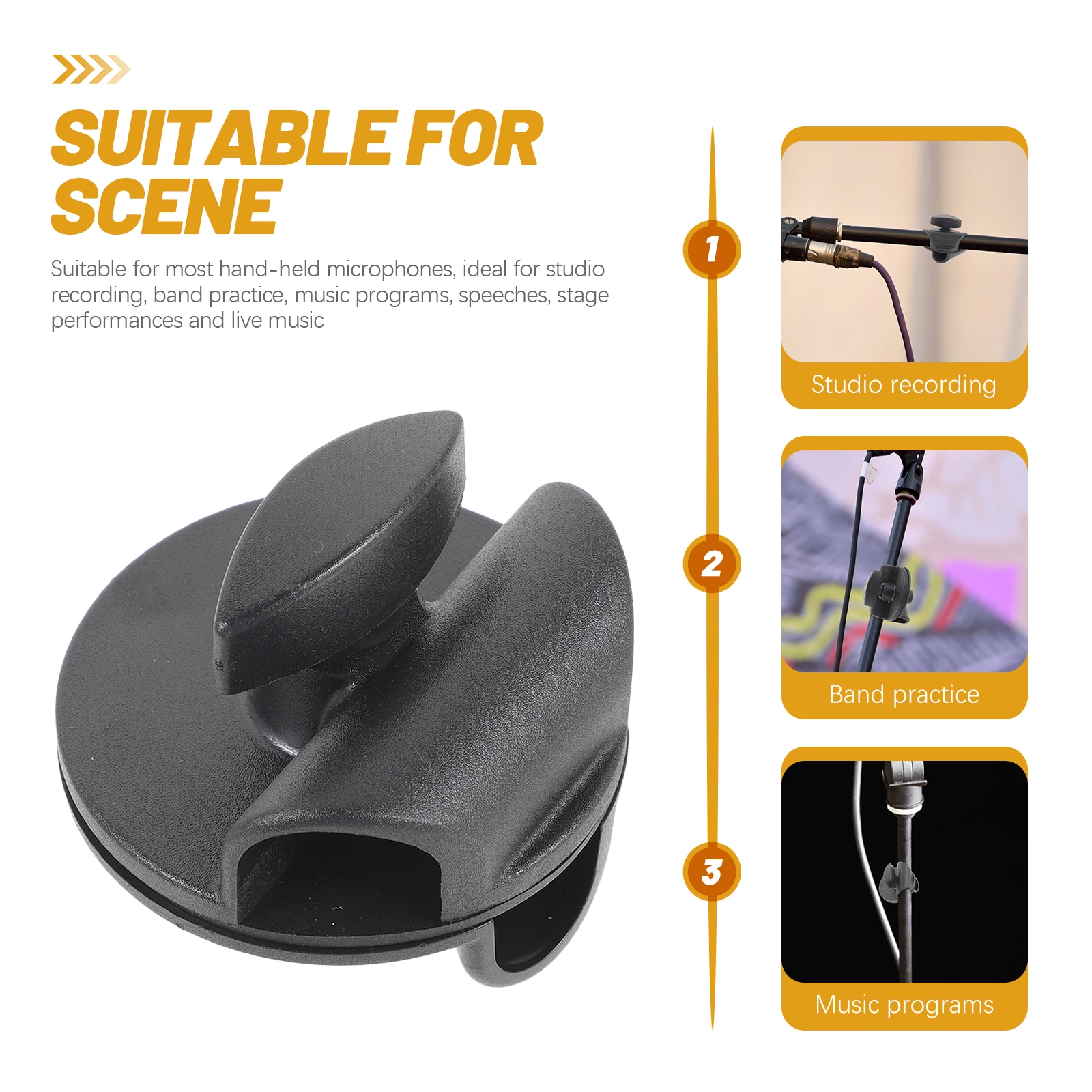 

2pcs Microphone Arm Clamps Mic Holder Adjustable 360° Rotation Mount For Studio Band Stage Boom Mic Stand Clips Microphone Mount