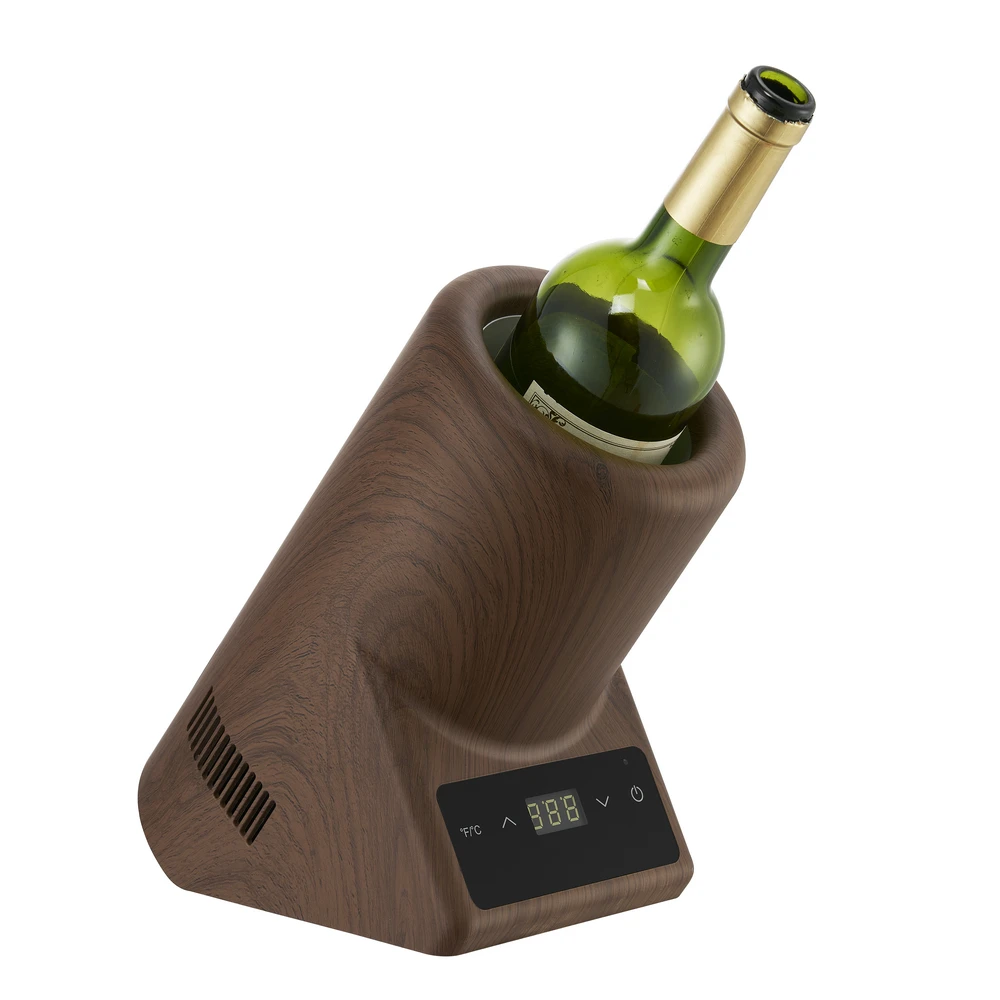 

Portable Bottle Wine Cooler with Wood color housing