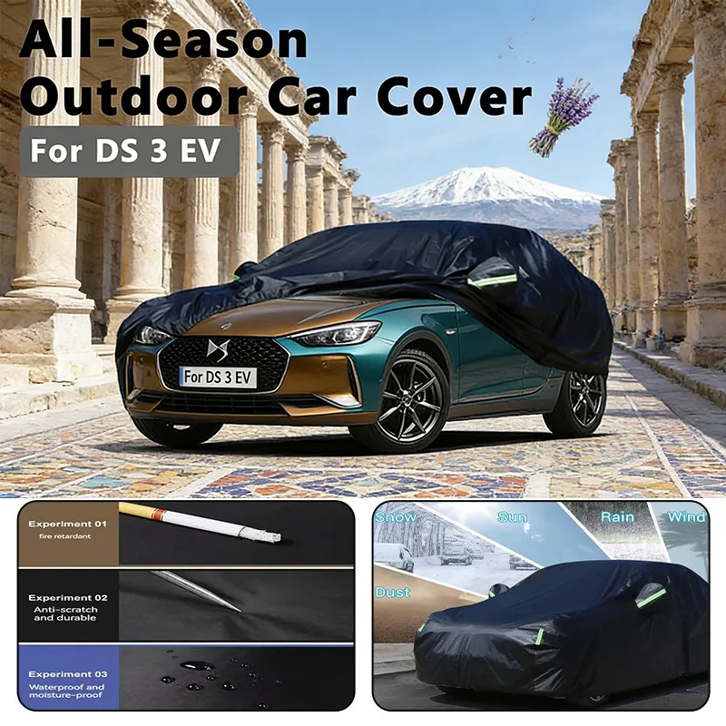 

For DS 3 EV Car Full Cover - Outdoor Waterproof Snowproof Sunshade, Winter & Summer All Weather Auto Protection Accessories