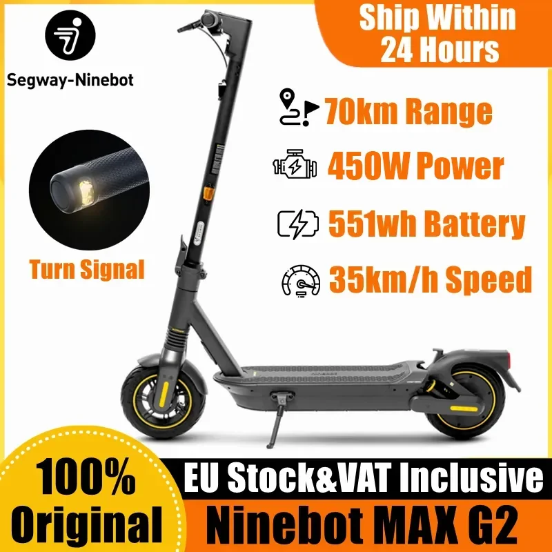 EU Stock Ninebot By Segway Max G2 Electric Scooter 35km/h Max Speed 70Km Range Update Motor 450W Powerful 551WH Kickscooter