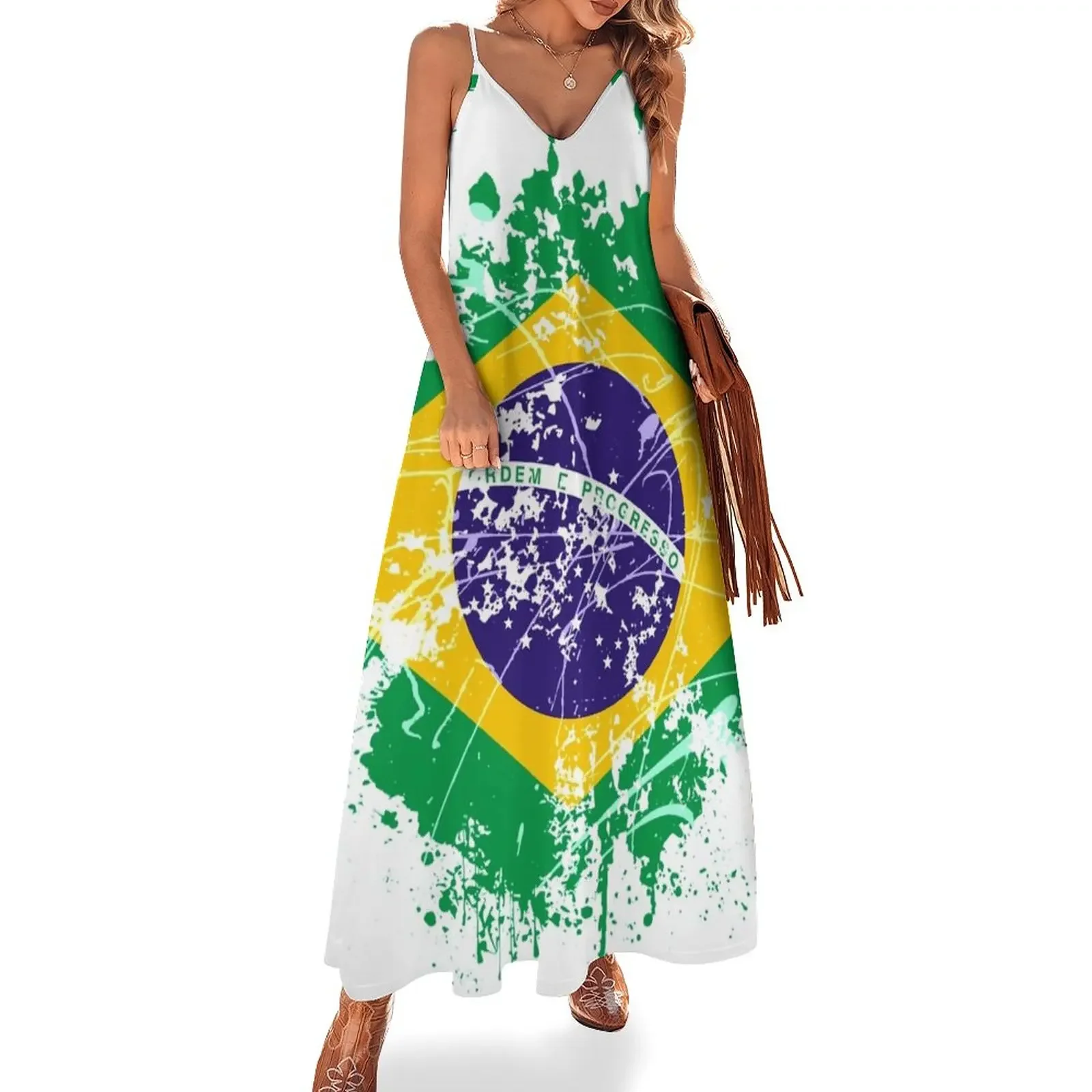 

Brazil Flag Sleeveless Dress elegant and pretty women's dresses dresses for official occasions