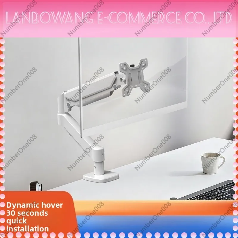 Single Arm Gas Spring Monitor Stand Fit for Up to 32 Inch 10kg Screens Retractable Rotatable Adjustable Height Monitor Arm