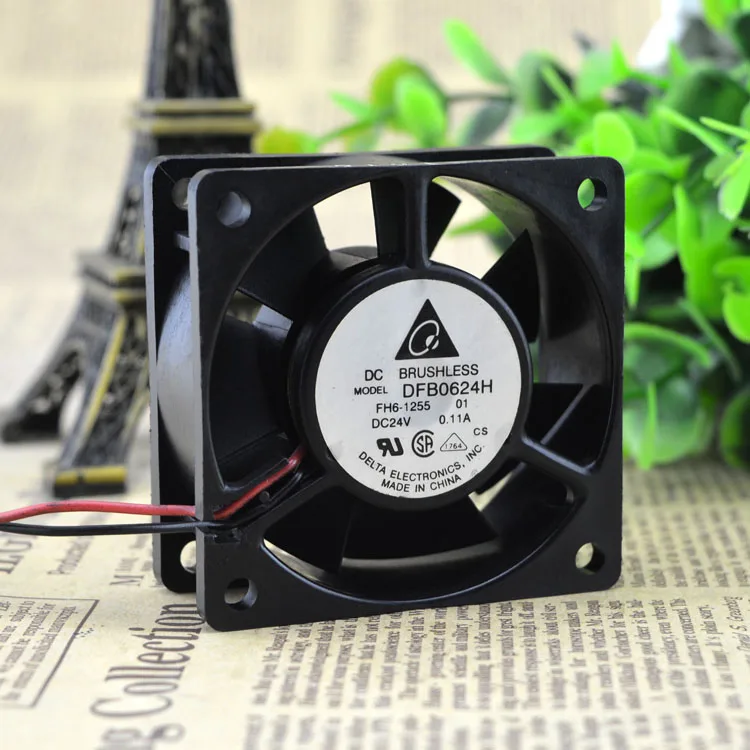 

DC 24V cooling fan 60mm For delta DFB0624H 24V 0.11A 6CM 6025 60X60X25MM 2-wire inverter ultra-quiet cooling fan