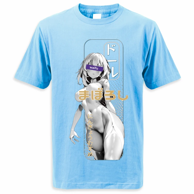 Japanese Anime T Shirt Kawaii Anime Hentai Girl Graphic Print Girl Bikini Beauty Men T-Shirts Casual Cosplay Loli Waifu