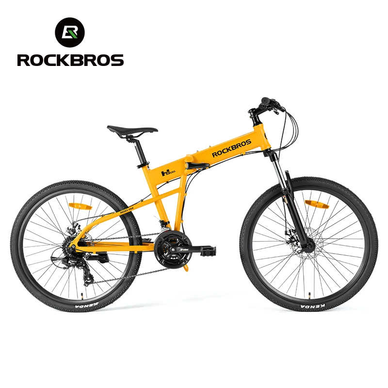 ROCKBROS 26 Inches Folding Bike with Shimano 8-Speed Shifter Aluminium Alloy Frame Suspension Fork Disc Brake Folding Bicycle